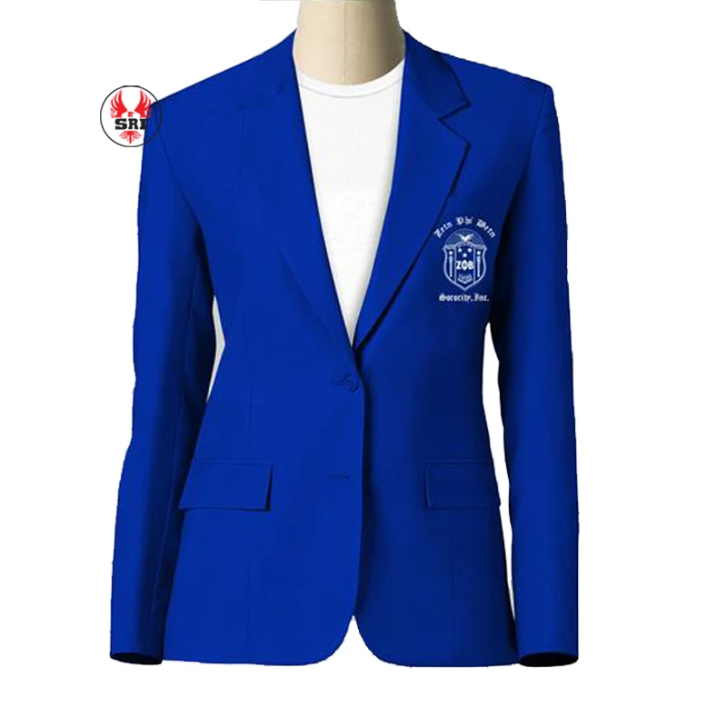 Zeta Phi Beta Embroidery Women Sorority Blazer Coat | ZPB Sorority Embroidered Ladies Custom Style  Blazer