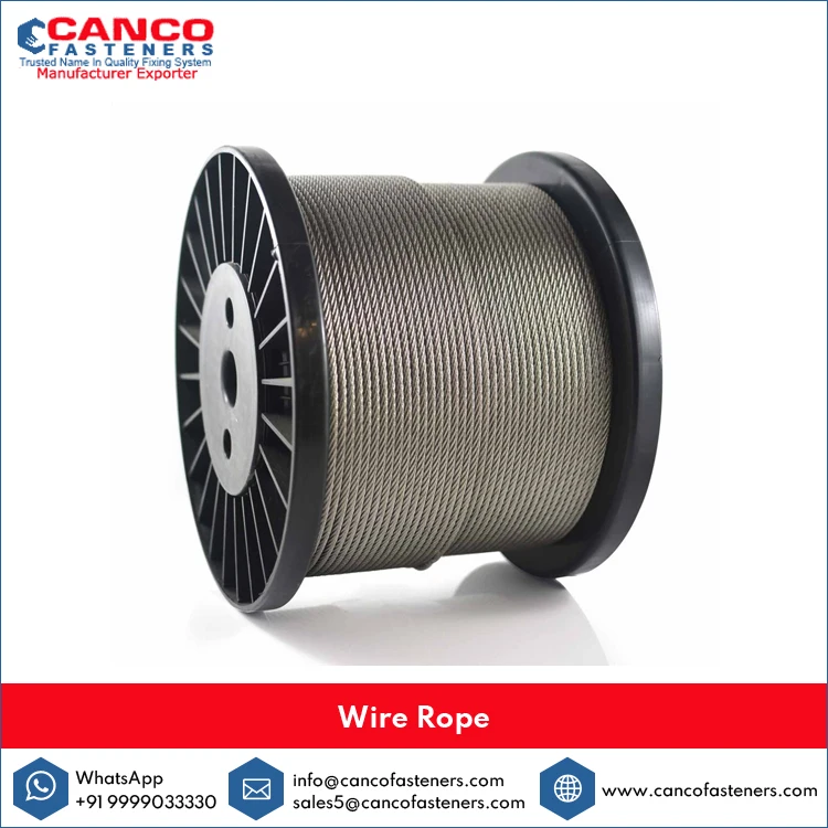 Stainless Steel 304 Grade ISO Standard 7x19 Size Wire Rope/Rods for Construction Usage at Affordable Bulk Price