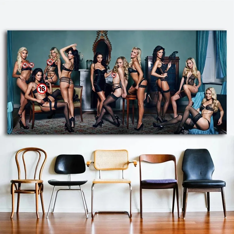 European American Sexy Beauty Modern Painting Mural Poster Watercolor Printed Wall Art Bedroom Living Room Stylish European