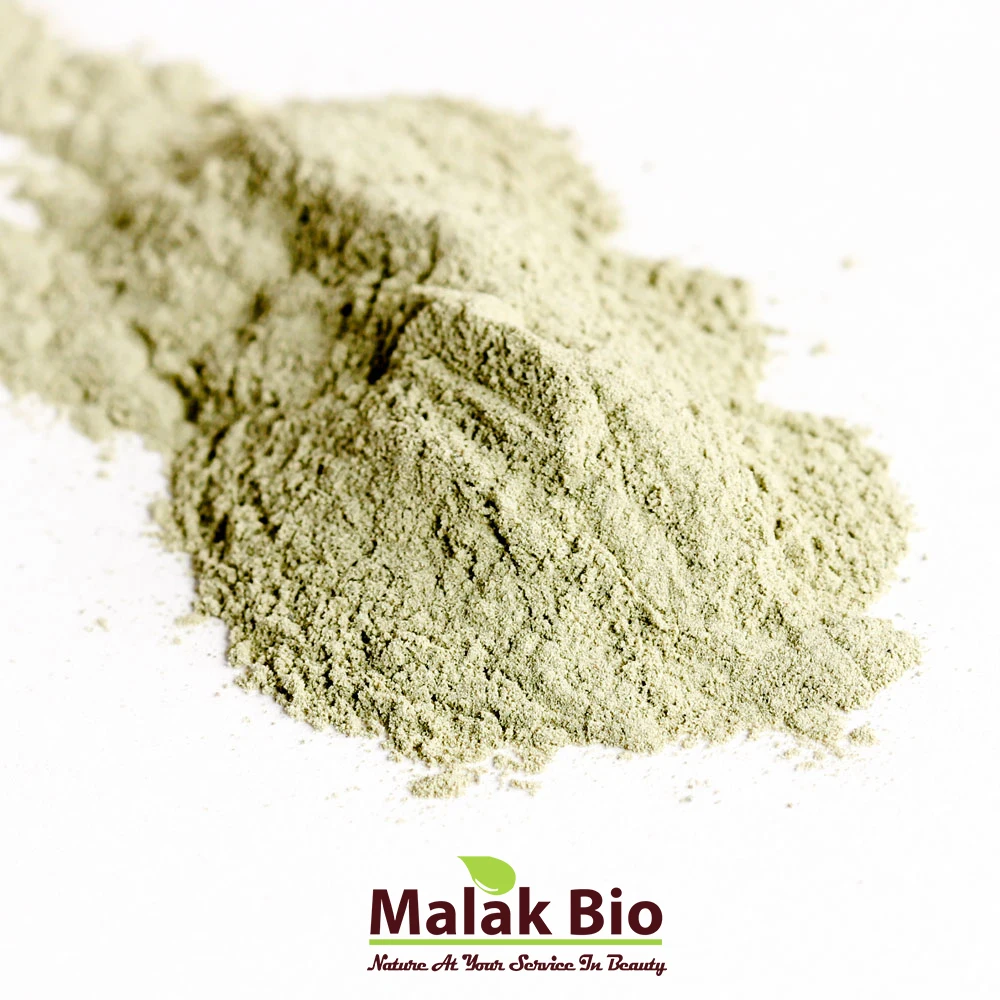 Moroccan pure green clay mask skin powder  face pure skin whitening organic colored face - private label MOQ in bulk by malak bi