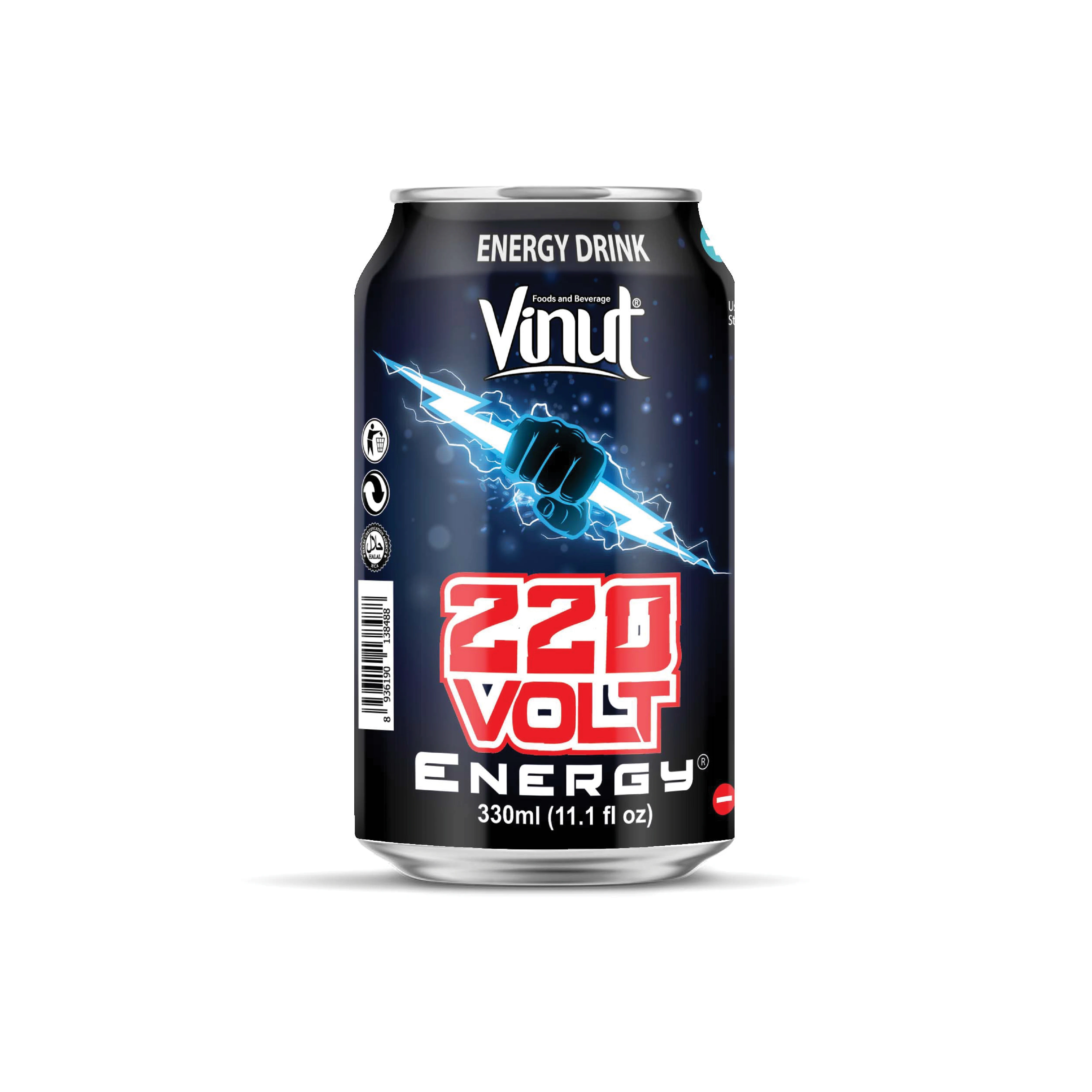 Made in Vietnam 330ml Vinut Volt Power Energy Water Drink No Sugar Low Fat  Free Sample Beverage Manufacture Private Label OEM
