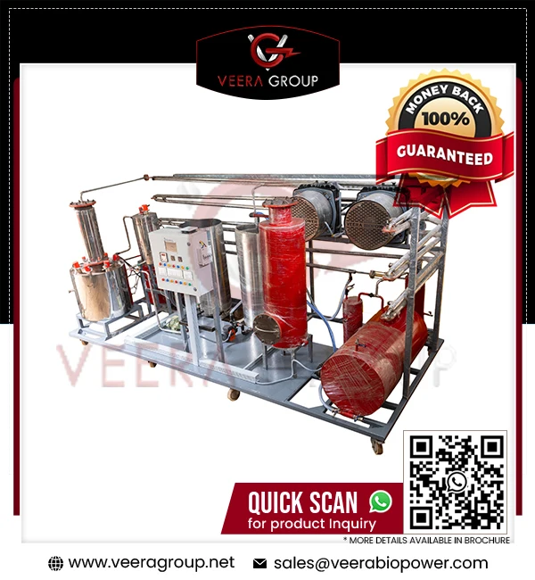 The best Veera MD200C Molecular Distillation Machine is used to produce diesel from used oil.