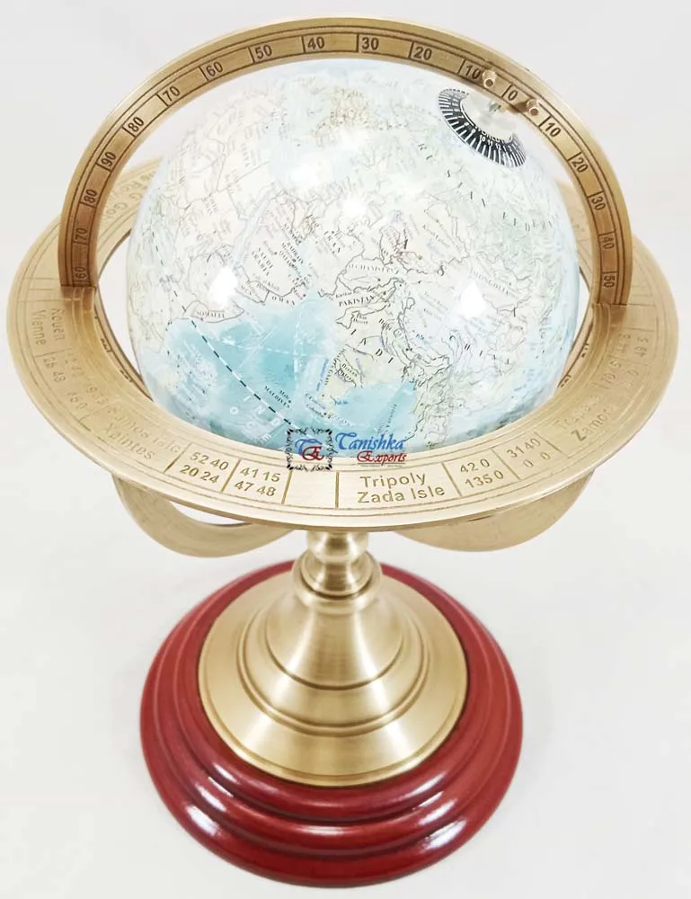Antique Decorative World Globe Desktop Rotating World Globe Metal Crafts Nautical Authentic Home Decor Globe