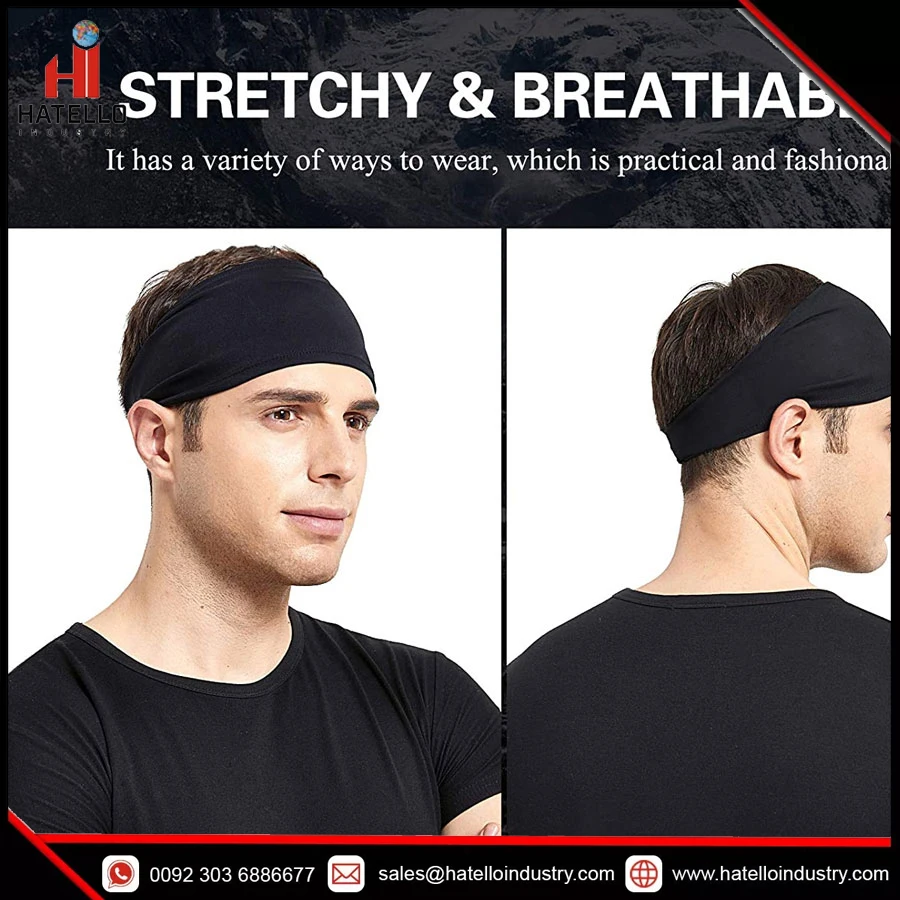 Mens Running Headband Mens Sweatband Sports Headband for Running Cycling Basketball Yoga Fitness Workout Stretchy Unisex