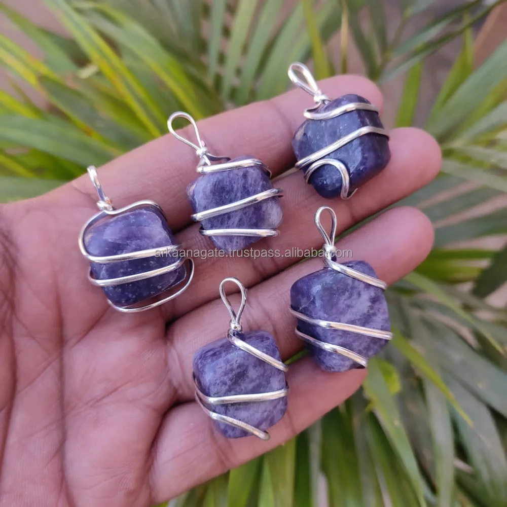 Wholesale Natural Crystal Red Jasper Wire Wrapped Tumble Stone Pendant hand polished hand made sun shine Pendant for sale