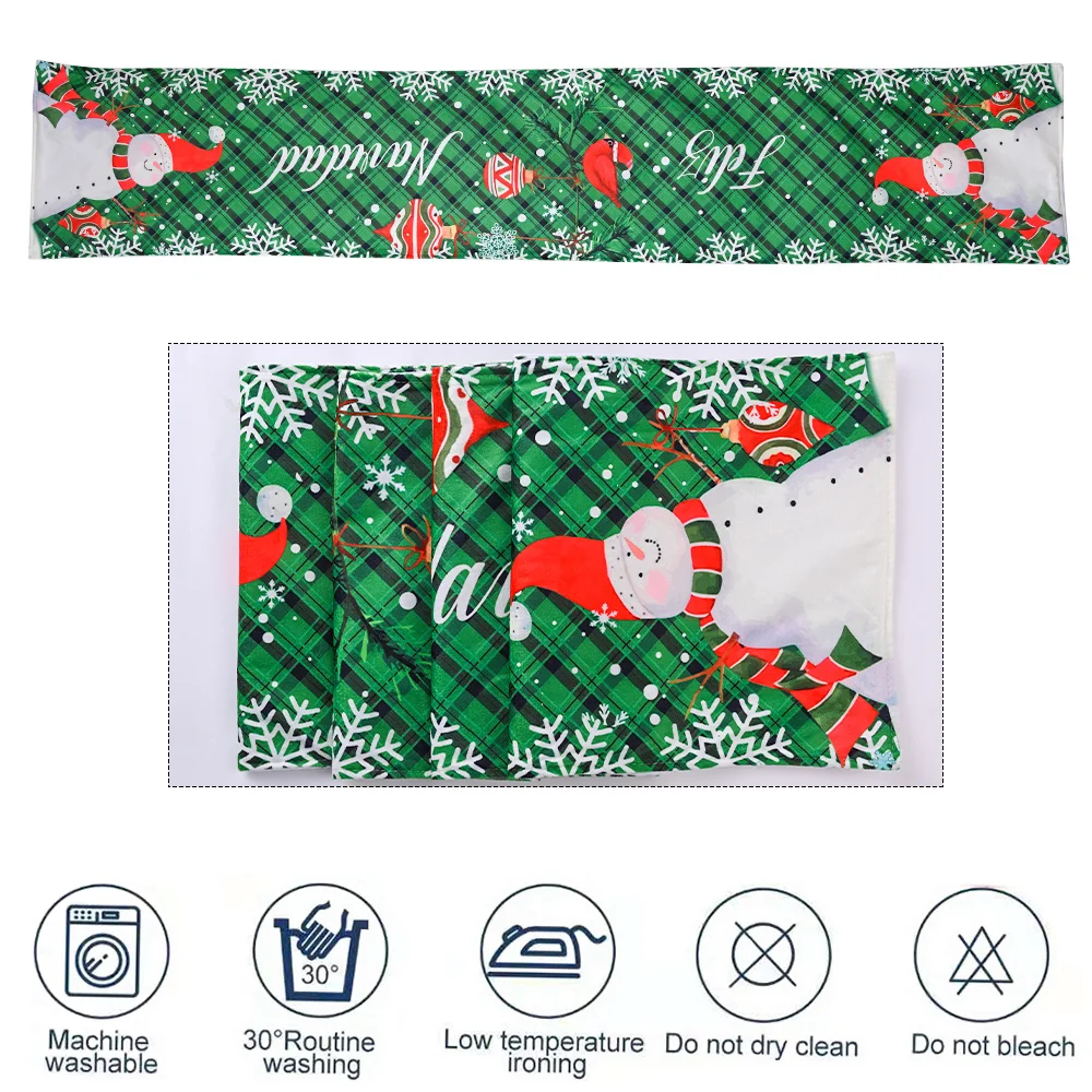 red santa plaid table runner