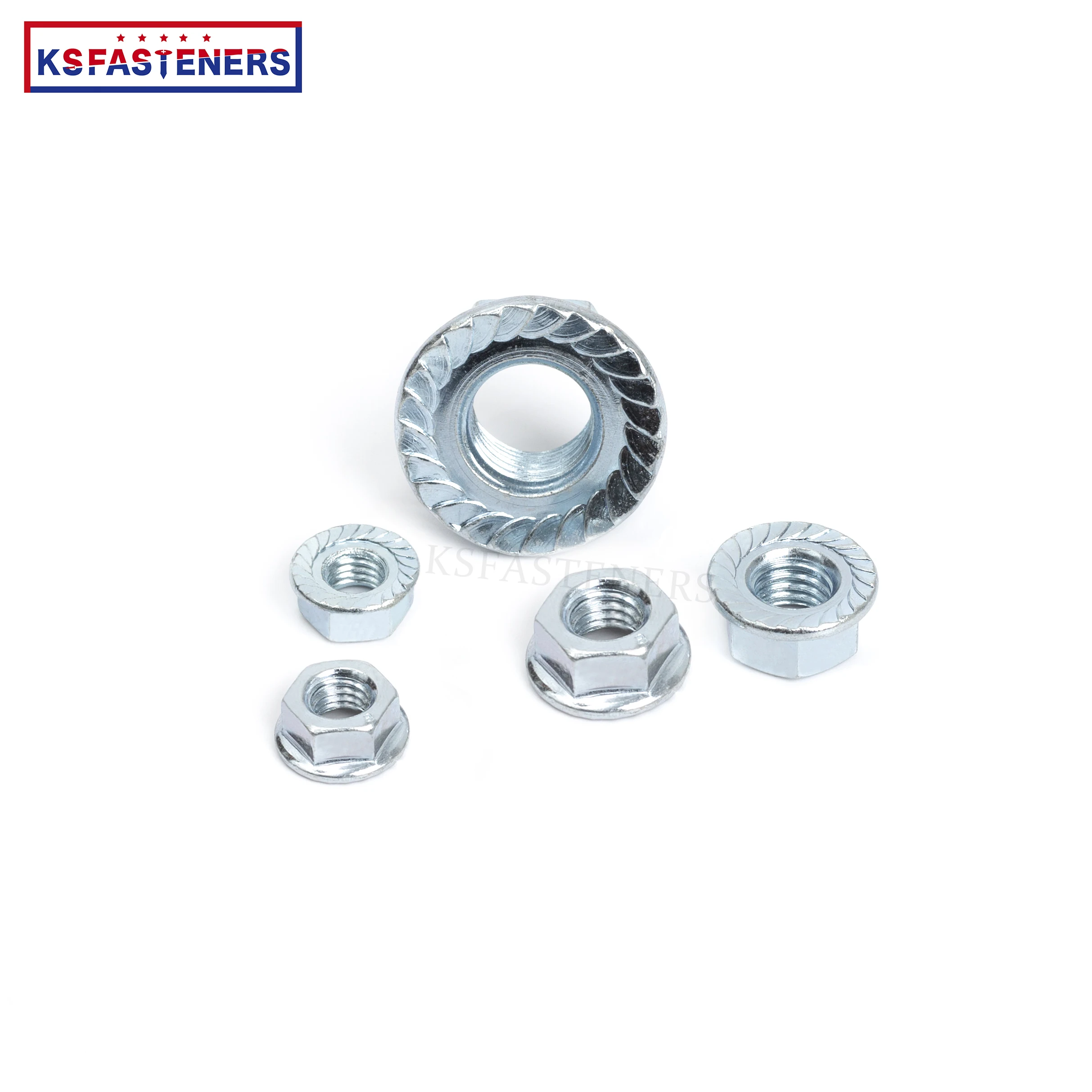 Hot Sales Stainless Steel Or Zinc Plated Serrated Nuts Hex Flanged Nut M8 M10 HDG ASTM DIN GB