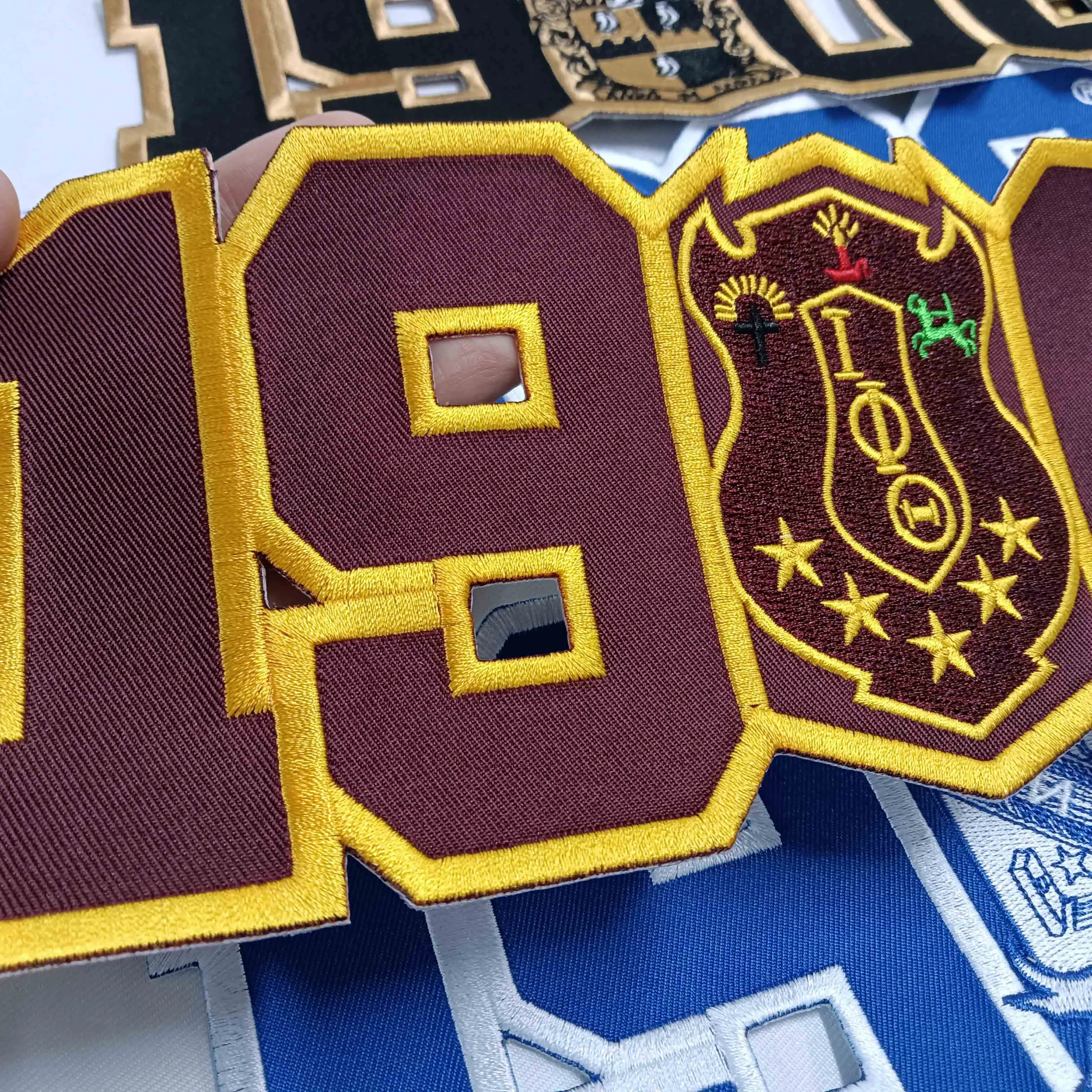 Custom Greek Letters Chenille Patches Greek Patches Heat Applied Fraternity Sorority Greek Letters Embroidery Patches