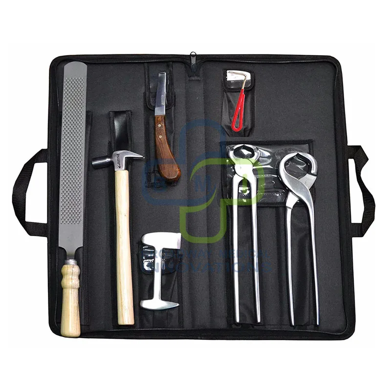 Hot Sale Farrier Hoof Kit with Bag Shoe Puller and Trimmer Farrier Tool Kit by Broadway Medical Innovations