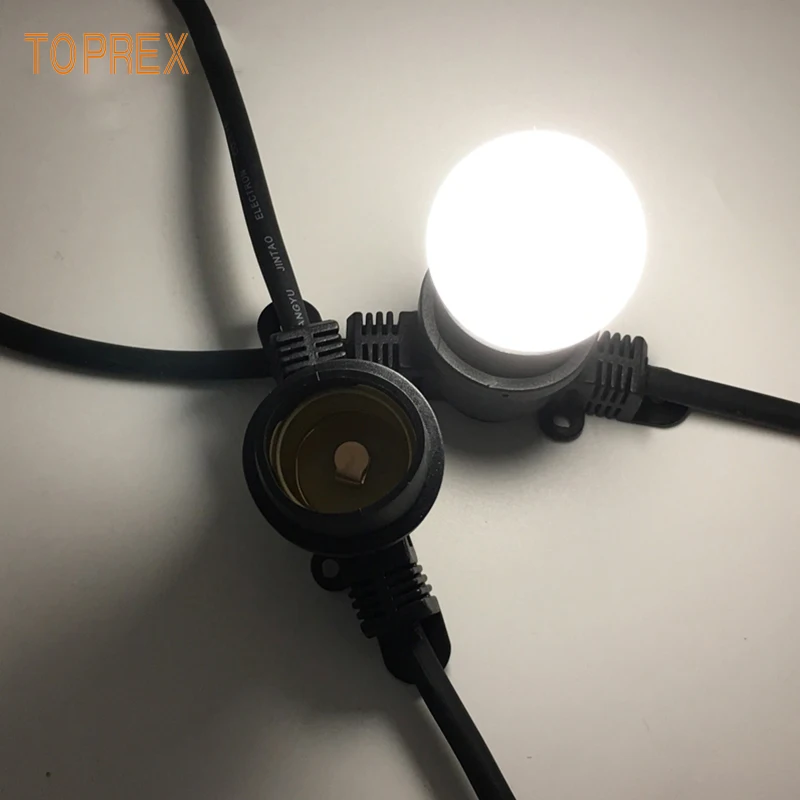 Connectable E27 String Edison Festoon Lights Shatterproof Led Lighting Ball Decoration 12V Outdoor Light Bulbs for Patio IP65
