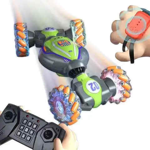 1:12 4WD RC Car Radio Gesture Induction Music Light Stunt Remote Control Car Off-road Control Boys Toys for Children Battery ABS