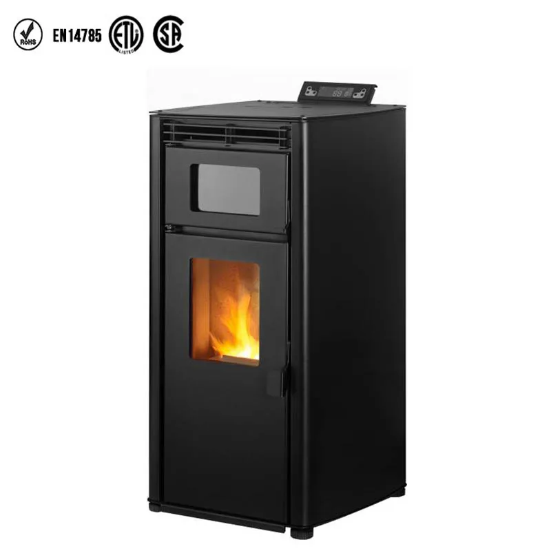 CE approved wood pellet burning stove for cooking and heating