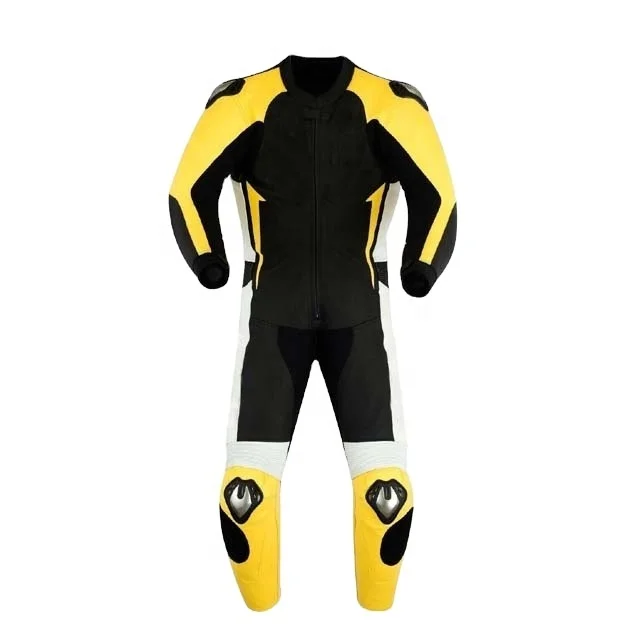 Black/Yellow Motorbike Motorcycle Customized Racing Biker Waterproof Leather Suit Racing Gear