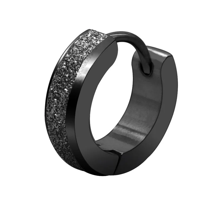Gothic Dropshipping Hypoallergenic Stainless Steel Piercing Crosss Dangle Huggies Hoop Black Stud Earrings For Men