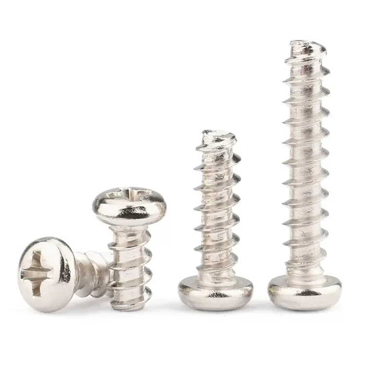 M1.4 M1.7 M1.8 M2 M2.3 M2.5 M2.6 M3 M3.5 M4 M5 Nickel Plated Phillips Pan Head Plastic Self Tapping Thread Forming Screws