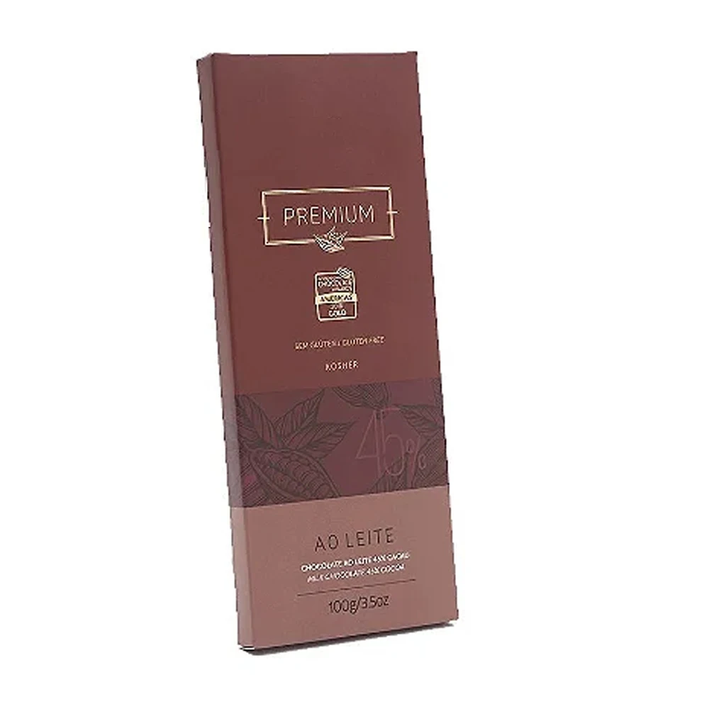 Bean to Bar Gluten Free Chocolate with 45% Cocoa a pleasant combination of milk and cocoa flavors is made according to unique