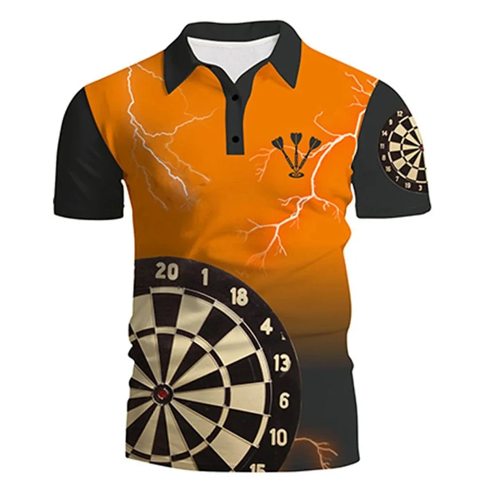 Sublimated Dart Shirts With Collar Breathable Dart Jersey 100% Polyester Customized Dart Shirts