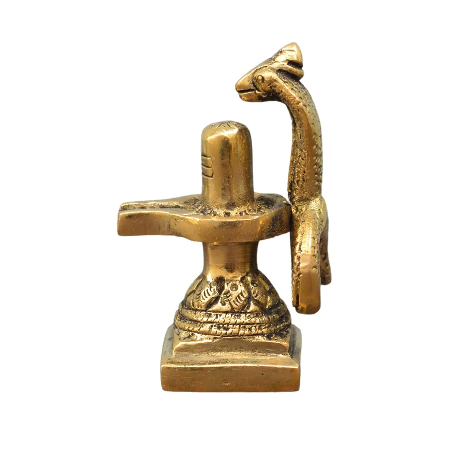 Brass Shiv Ling Shiva Lingam with Sheshnaag Statue Idol Murti for Home Temple and Pooja