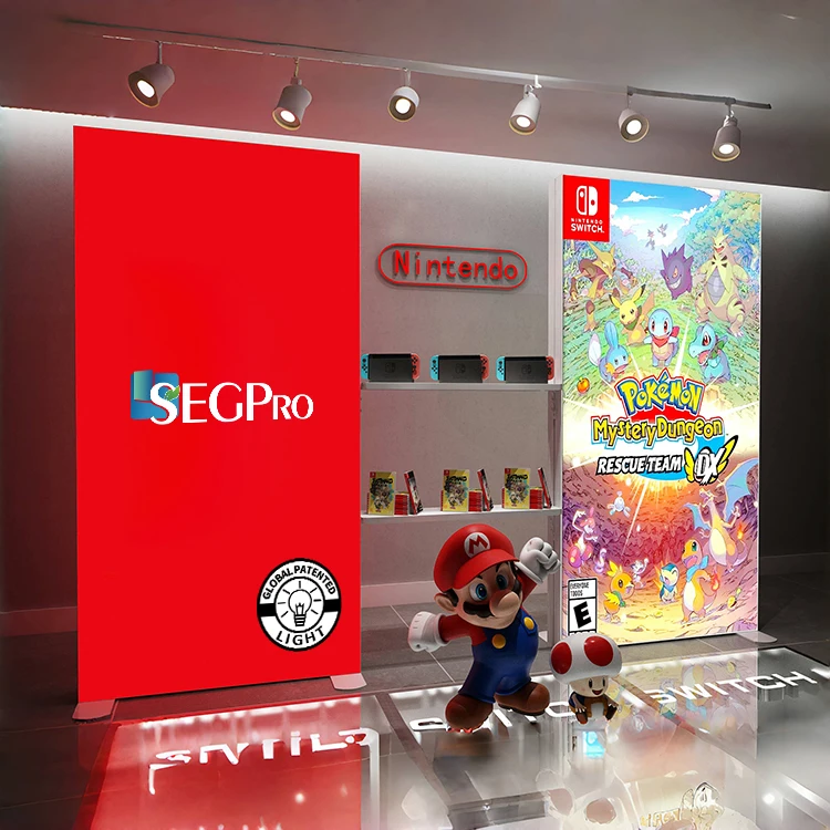 Lintel Frameless Light Box Advertising Display Illuminated Showcase Retail Exhibition Fabric Trade Show Booth Led Lightbox