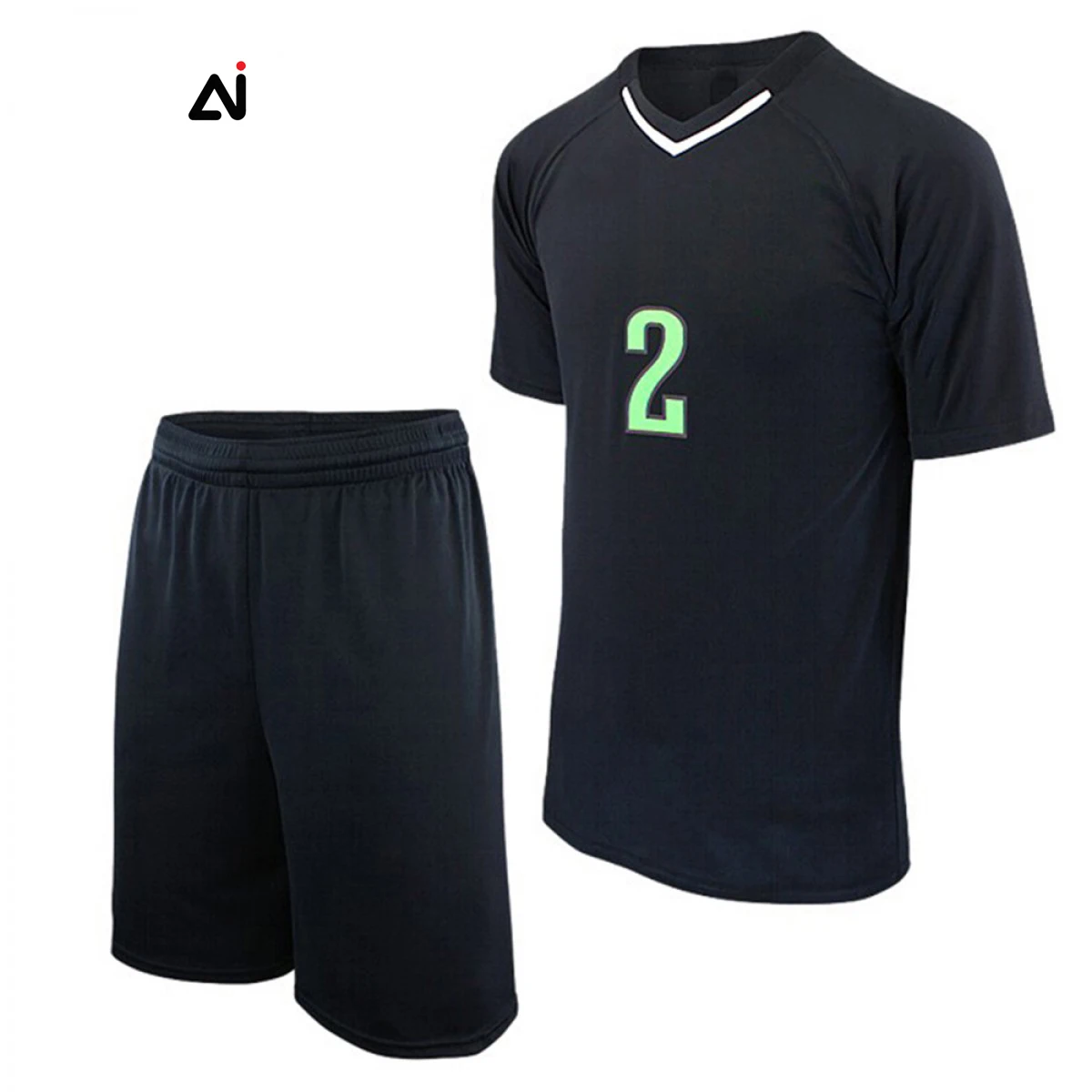 Team Sport Volleyball Uniforms Black Custom Printed Cheap Price Training Wear Soccer Uniforms