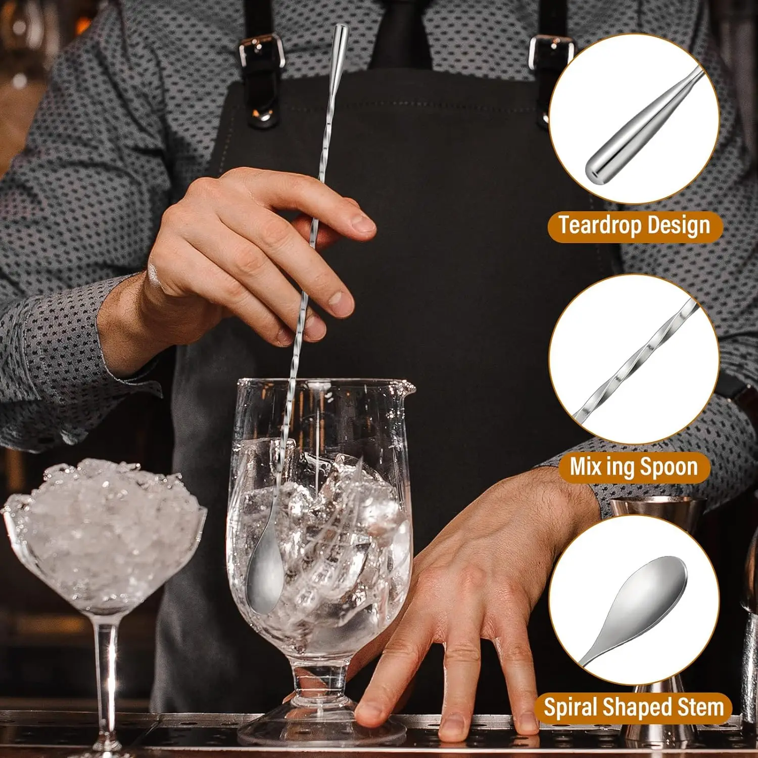 New Stock Arrival for Sale Stainless Steel Bar Spoon Gold Swizzle Stirrer Sticks Cocktail Spoons