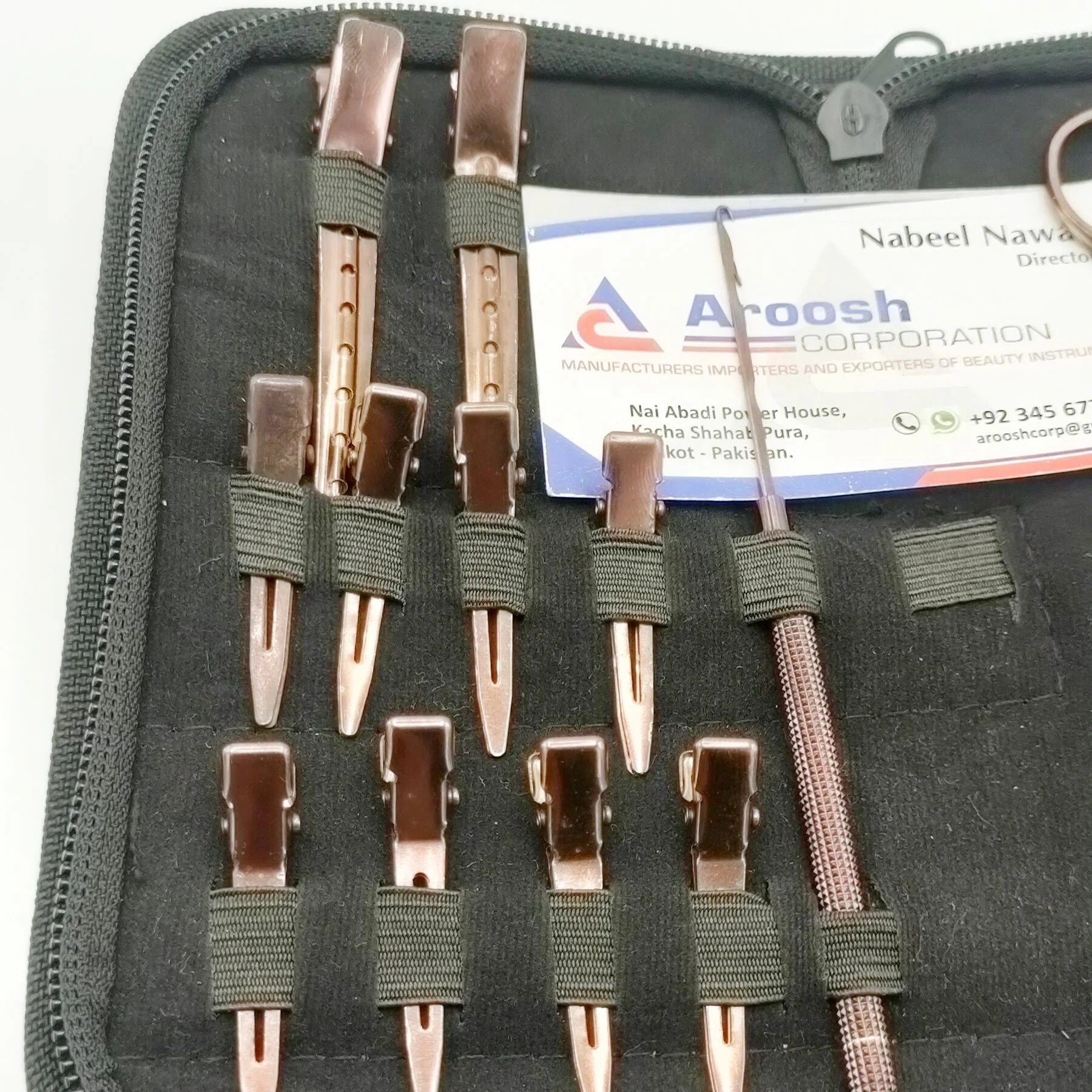 Wholesale Rose Gold Color Stainless Steel Hair Extension Tools Kit Hair Extension Pliers with Crochet Needle Scissor Clips