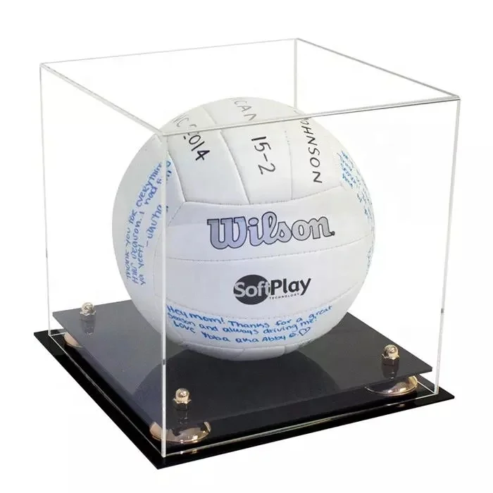 Wholesale UV Protection Transparent Acrylic Football Basketball Golf balls Display Box