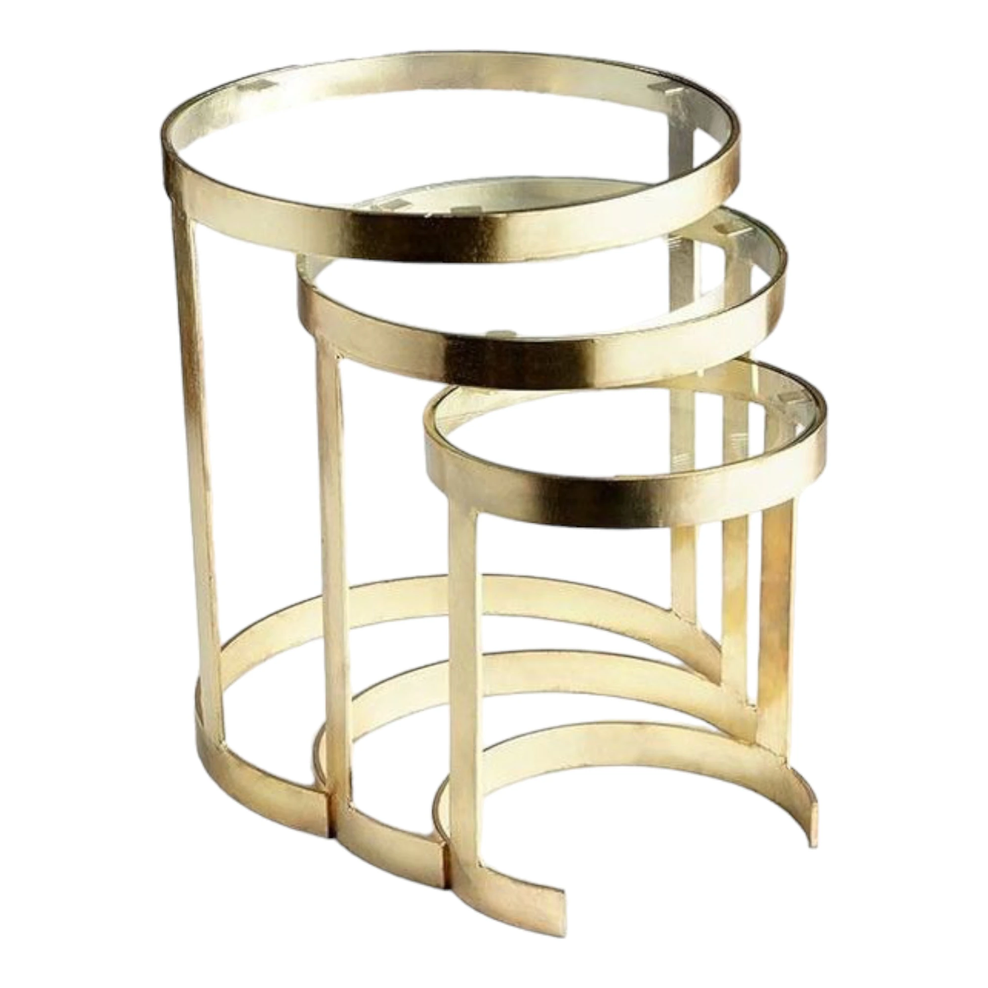 Customized Metal Frame Modern Coffee Table Set with  Marble and Glass Top Nesting Tables for Living Room Furnishings From India