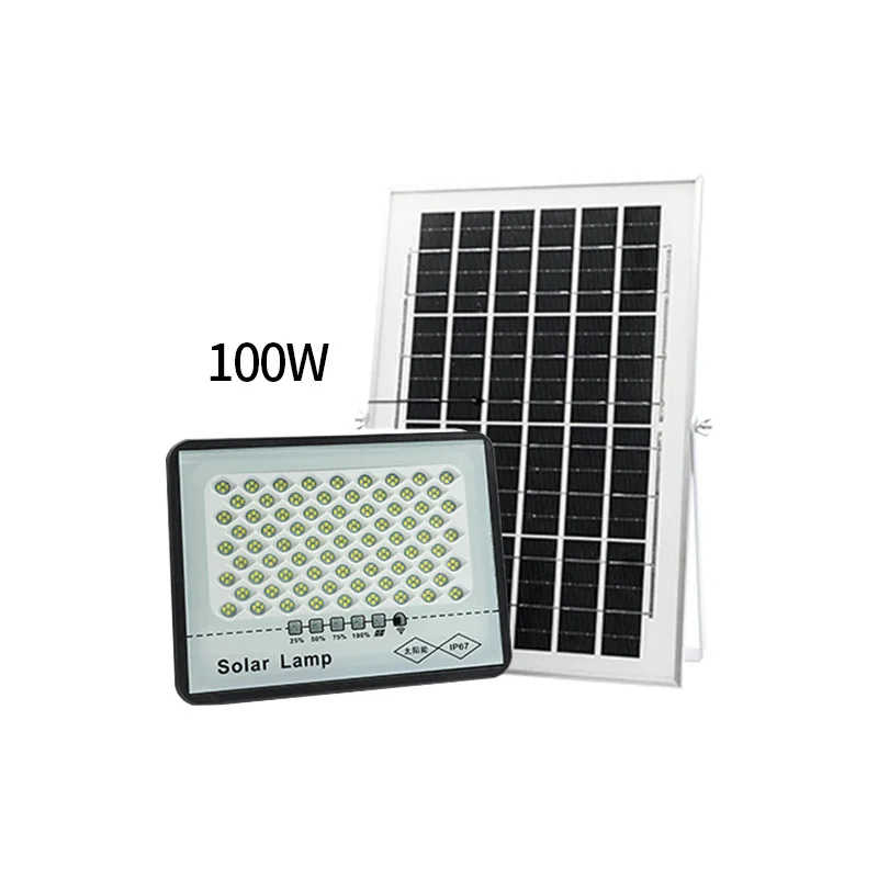Die-Cast Aluminum Housing Remote Control IP67 Waterproof Outdoor Garden 50W 100W 200W 300W 400W 500w LED Solar Flood Light