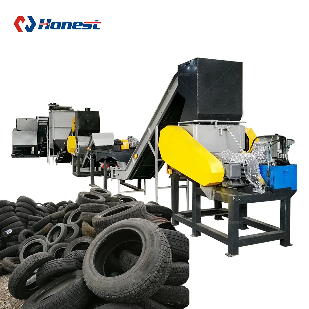 Factory Direct Old Rubber Tyre Recycling Machines Rubber Crusher Grinder Equipment Tire Shredder