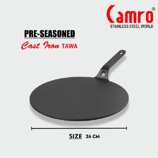 Pre Seasoned Cast Iron Tawa With Handle Roti chapati Cooking Utensil kitchen Pan Home Hotel Kitchen Ultimate Quality Iron Tawa
