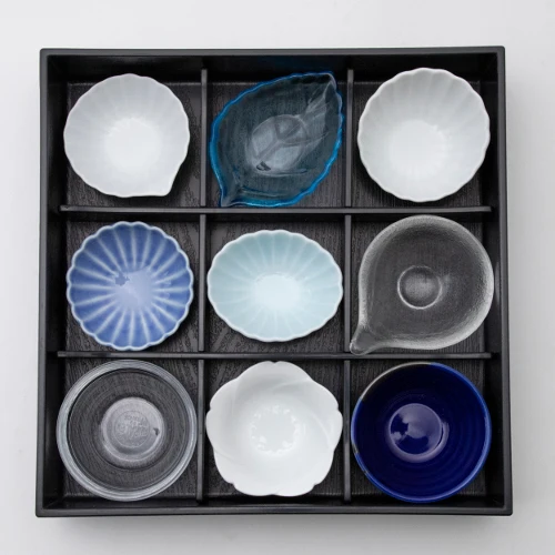 Винтажная черная коробка фарфоровая Роскошная японская керамическая посуда набор