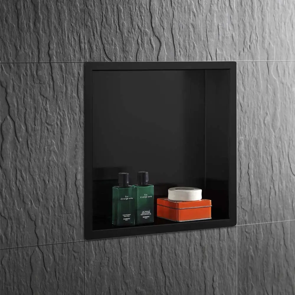 OEM/ODM Stainless Steel SS304 Living Room Square Storage Niche Rectangular Embedded Bathroom Shower Wall Niche