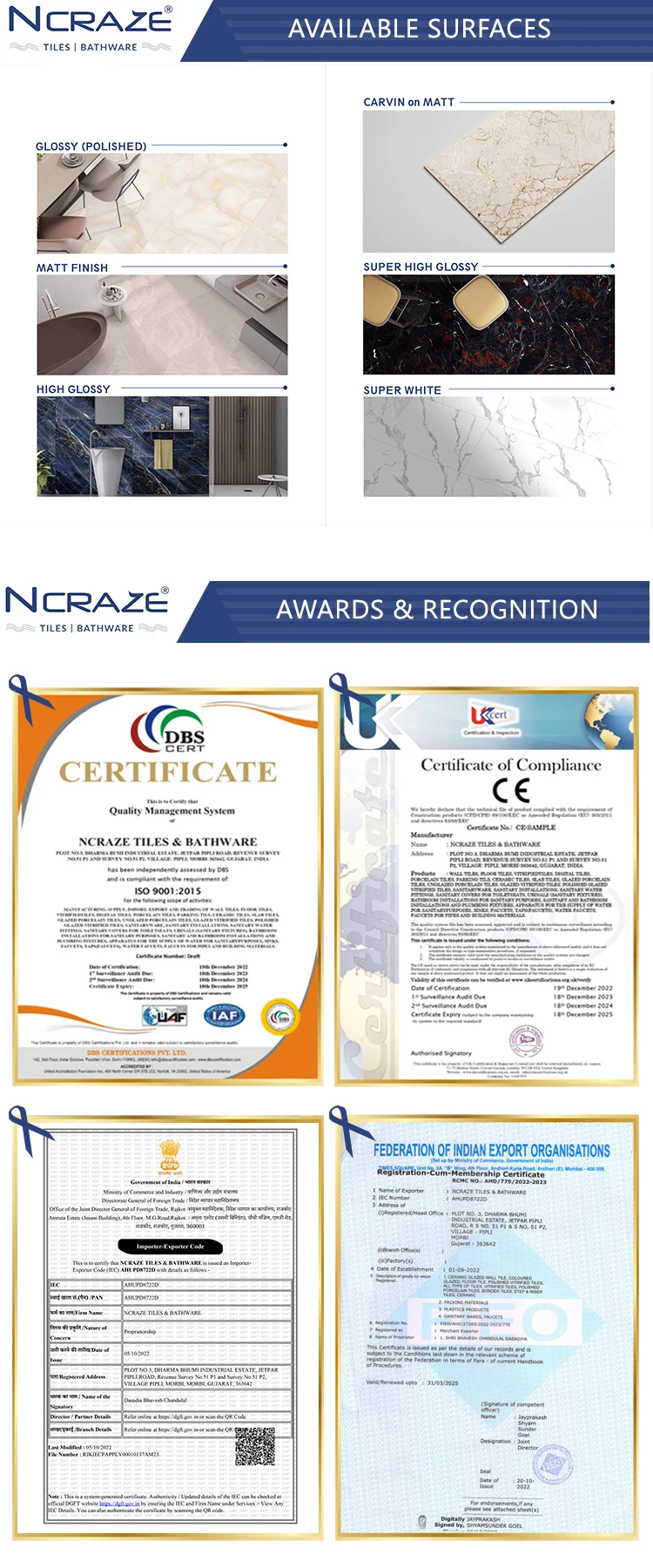 SURFACES AND CERTIFICATES