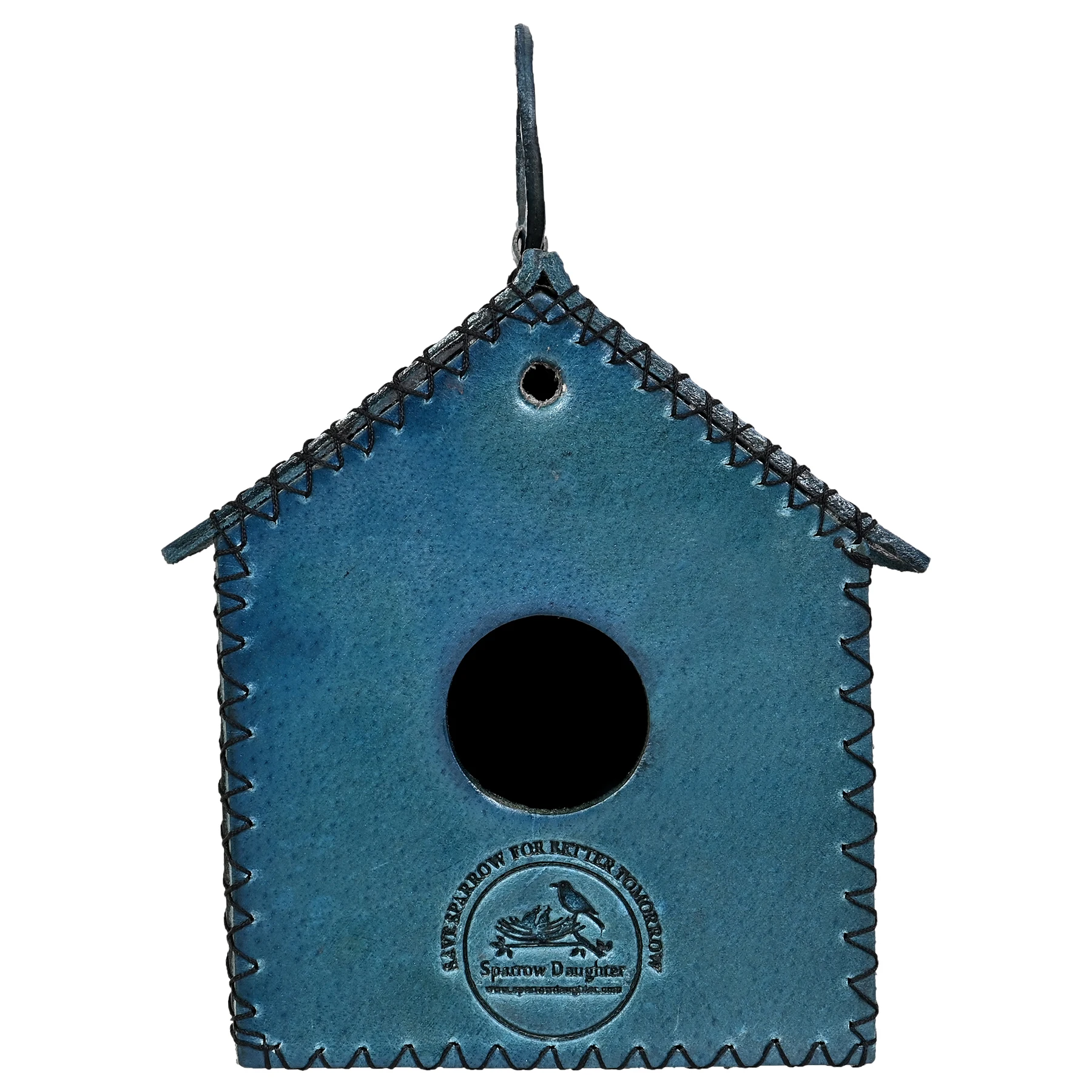 BIRD NATURAL HABITAT GENUINE LEATHER BIRD HOUSE SMALL HUT SIZE HANGING INDOOR OUTDOOR BIRD PET CARE