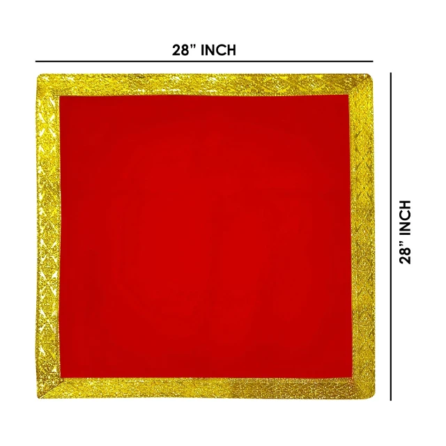 Набор из 4 индийских религиозных художественных красных фигурки Veet Puja Aasan (42x42 Cms) модели животных ангелов кружева подарки поделки