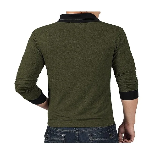 Export oriented size stylish  solid color long sleeve  V neck 100% cotton single jersey t-shirt  from  Bangladesh factory price