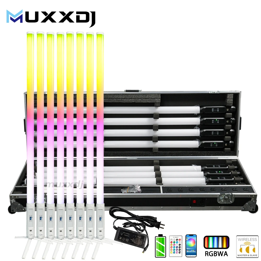 Muxxdj клубный свет аккумуляторная батарея беспроводные Светодиодные Палочки Uplight работает IP65 28 Вт RGBWA 360-Pixel DMX профессиональные диджейские огни для вечеринки