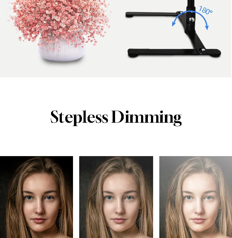 LED Selfie Selfie Light Desktop Shooting Live Broadcast Tripod Folding Belt 10 Inch LED Ring Selfie Light