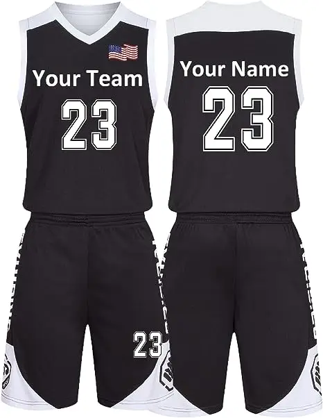 Lot of 10 Basketball Uniforms KitsCustom Made in Your Team Colors with Team Name and Numbers.