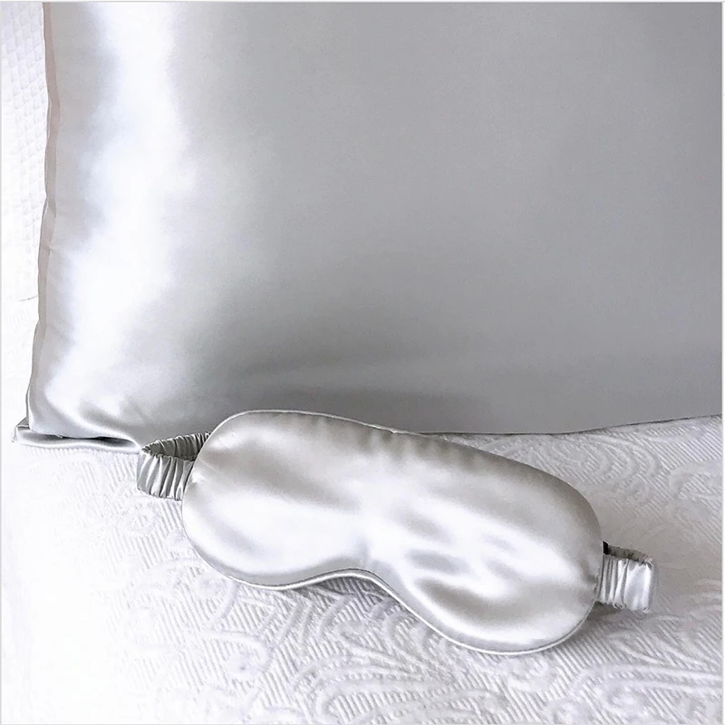 Factory Custom Logo Private Label Silk Eyemask Luxury  100% Real Mulberry Silk Eye Mask Set For Sleep