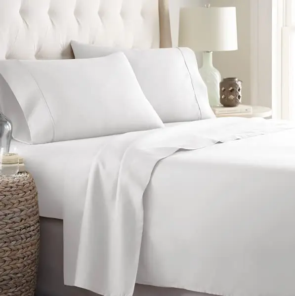 Danjor Linens White King Size Bed Sheets Set - 6 pc Soft Bedding & Pillowcases Set w/Deep Pockets - Breathable, Wrinkle Free