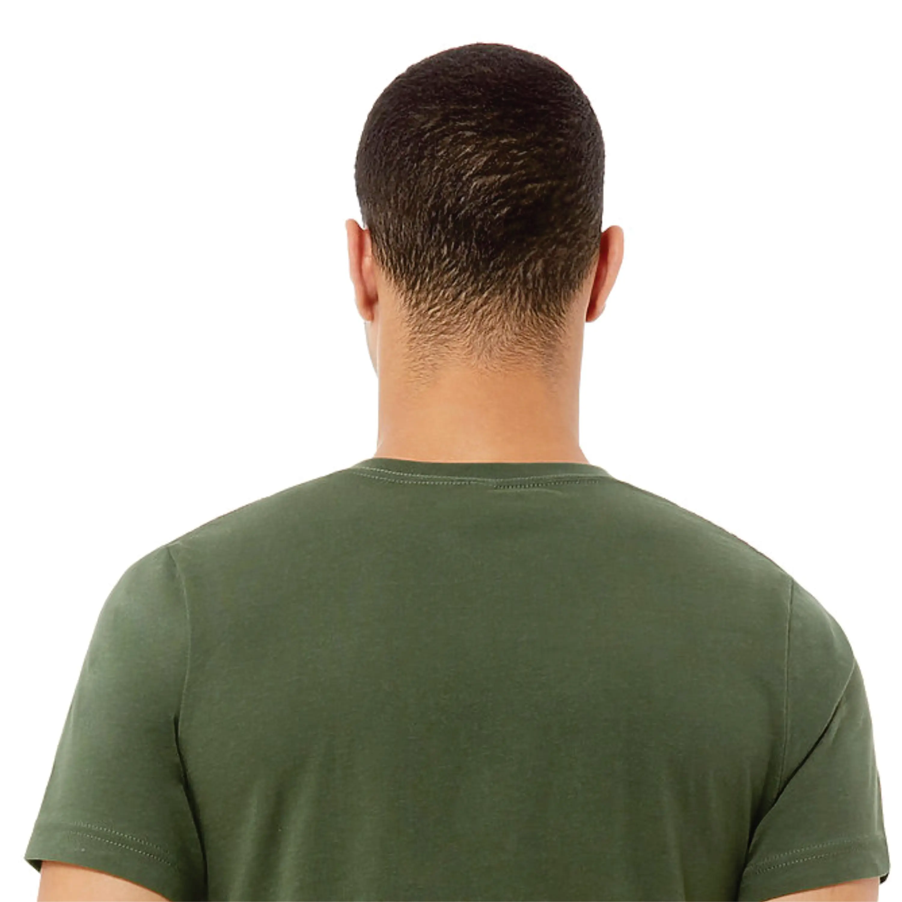 Unisex V-Neck Jersey T-Shirt - Military Green, 100% Airlume Cotton, 4.2 oz