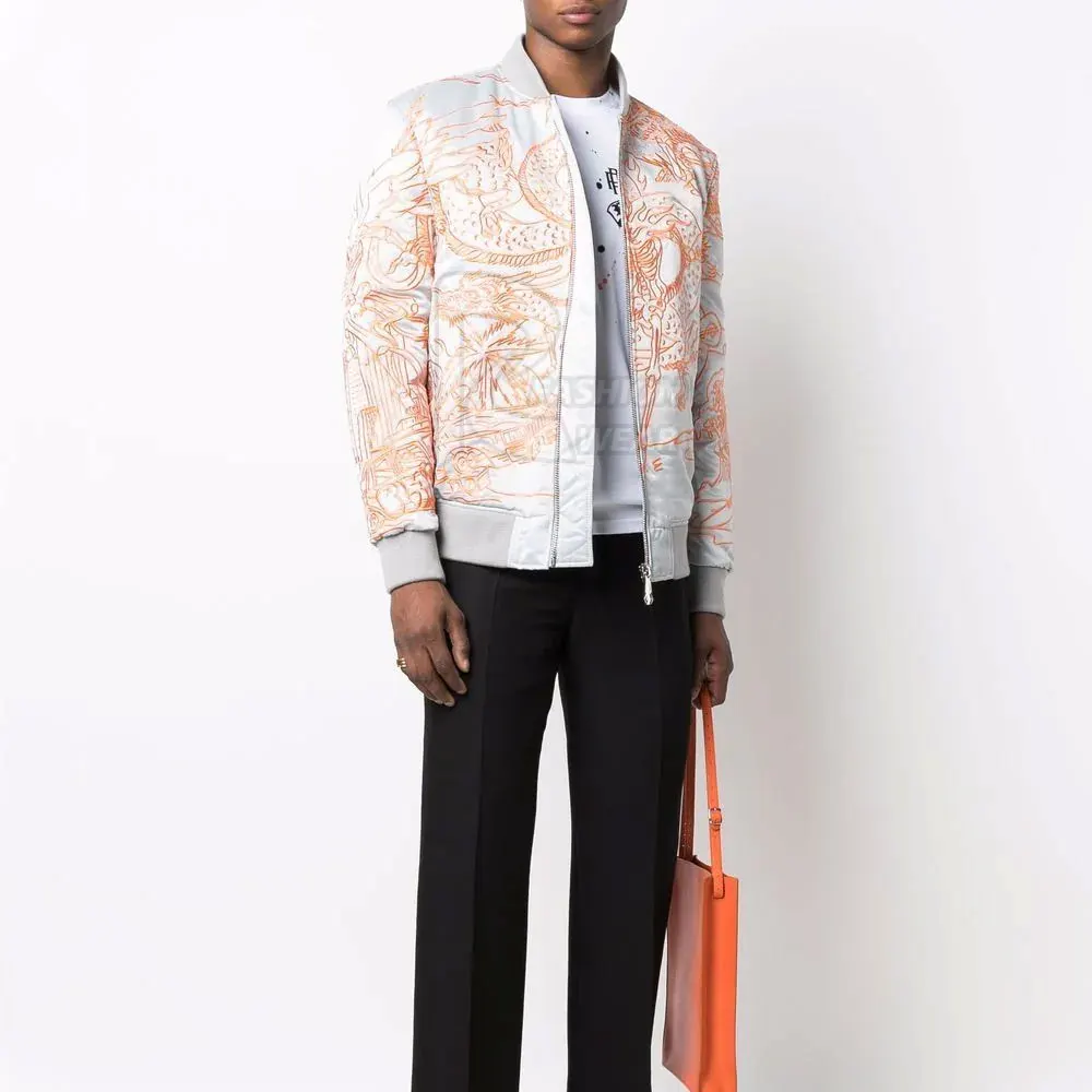Pakistan Supplier Wholesale Low price Soft Satin Bomber Jackets Cheap Custom Sublimation Satin Bomber Jackets