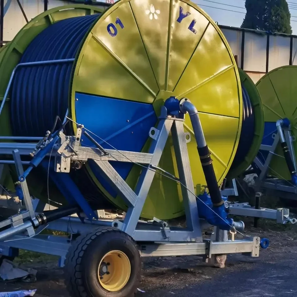 Hot selling agricultural sprinkler hose reel rain gun irrigation system