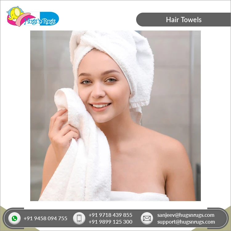 Best in Quality Multicolor Quick Dry Soft Luxury Rectangle 100% Cotton Hair Wrap Towels for Women from Top Seller