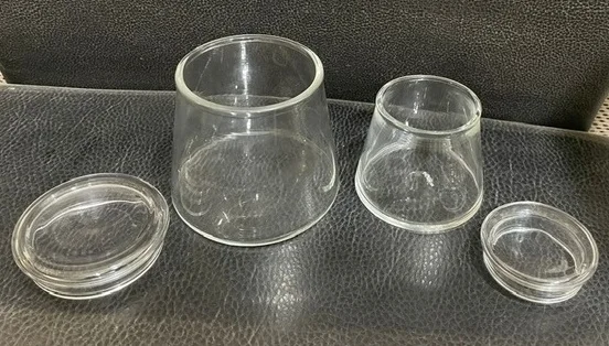 Candle Holders Lanterns and Candle Jars Borosilicate Clear Slope Glass Candle Jar with Lid