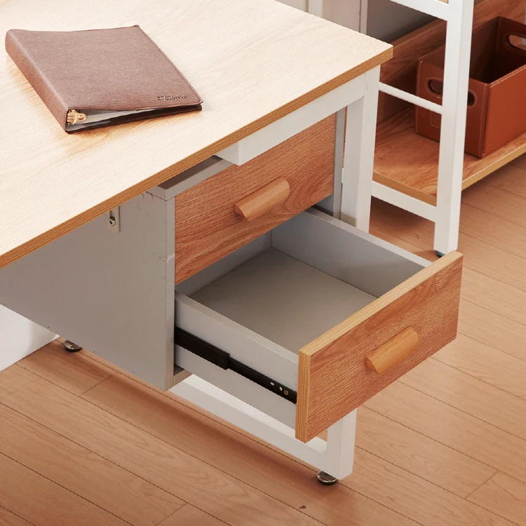 Contemporary furniture european american modern fashion wooden black metal square frame home desk