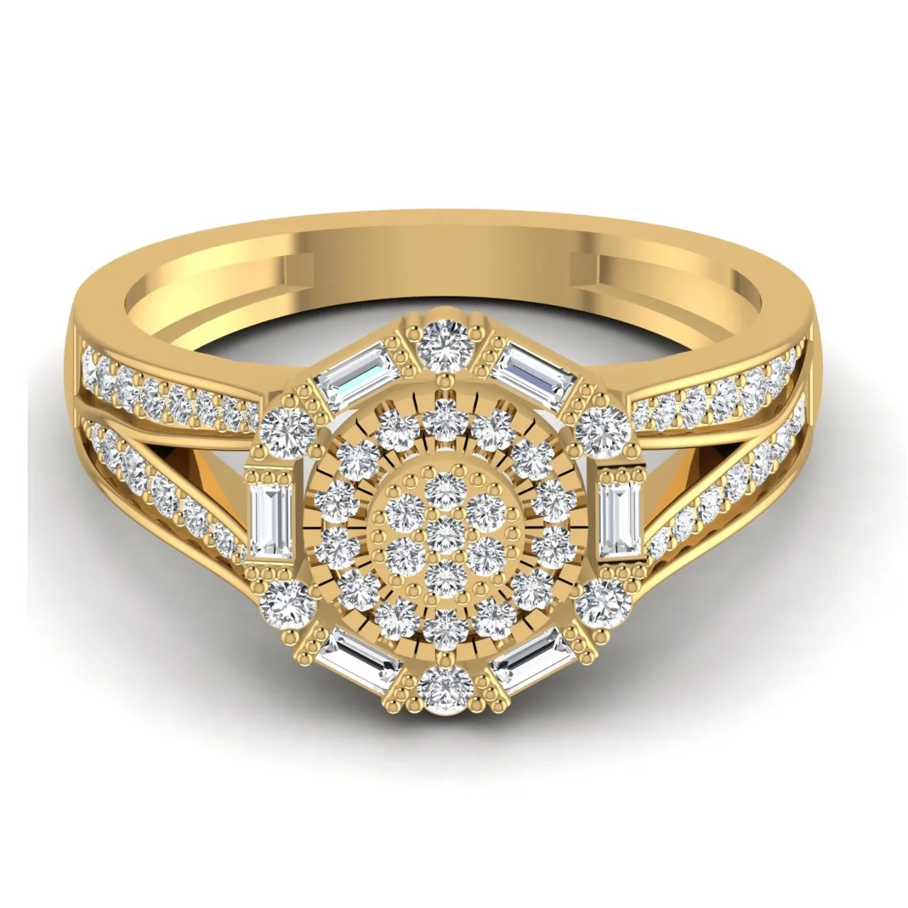 Обручальное кольцо из цельного золота 10Kt 0 92 карата