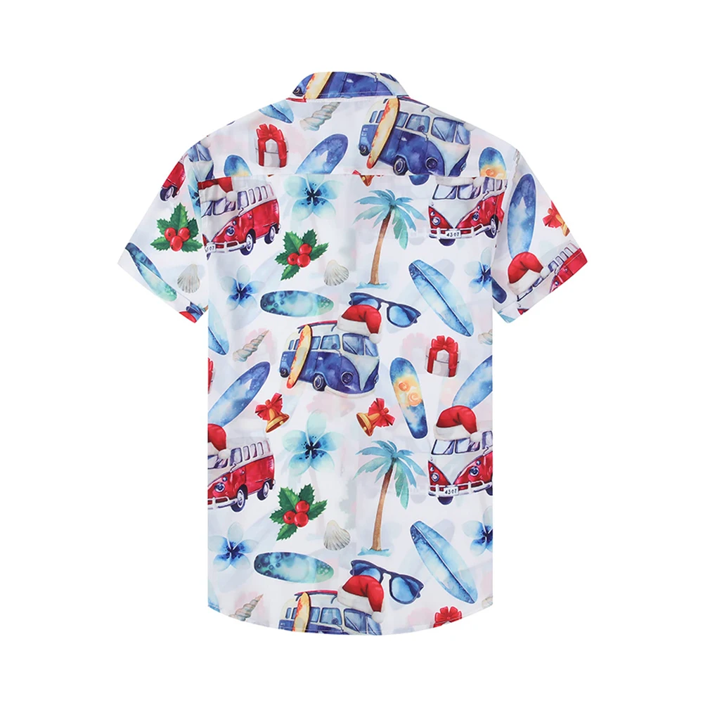 High Quality Silk Satin Shirt Men Long Sleeves Vacation Beach Casual Shirts Custom Silk All Over Print Hawaiian Shirt for Men